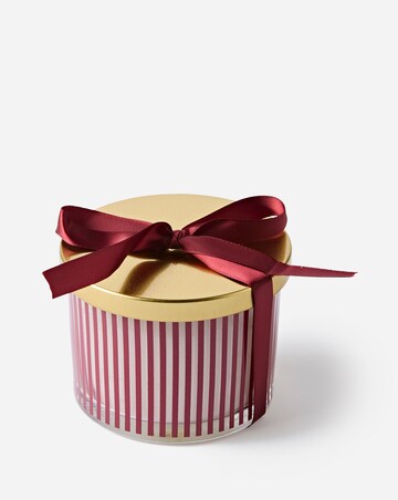 Classic Elegance Orange & Cinnamon Striped Glass Candle