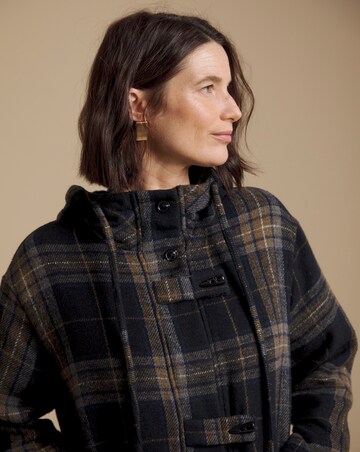 Julipa Longline Navy Check Coat