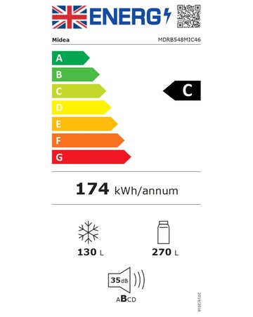 Midea Premium Combi Fridge Freezer - Inox + Installation