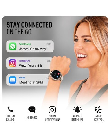 Reflex Active Spectre AMOLED Silicone Strap Smart Watch - Mink