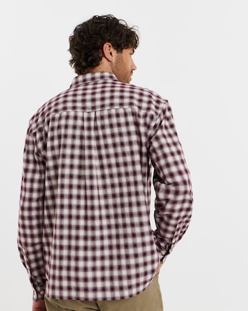 Only & Sons Kosta Long Sleeve Small Check Regular Fit Shirt - Port