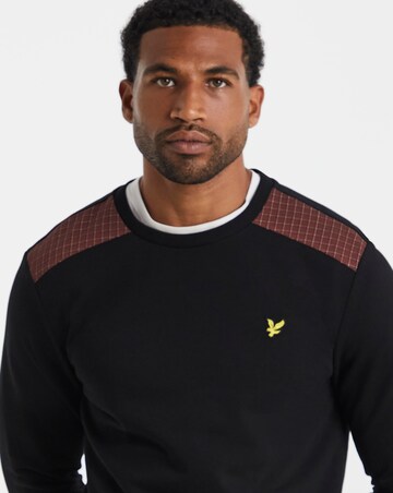 Lyle & Scott Check Panelled Crewneck Sweatshirt - Black