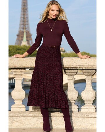 Sosandar Animal Print Two Part Knitted Midi Dress