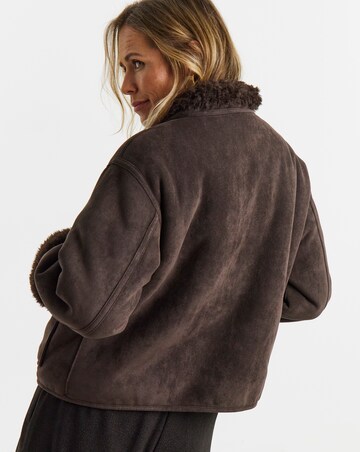 Chocolate Reversible Aviator Jacket