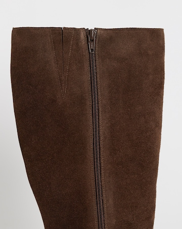 Roxy Suede Knee High Buckle Riding Boots - Wide Fit (E) & Curvy Calf