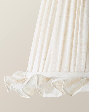 ValueLights Faye Linen Taper Shade with Ruffle Trim