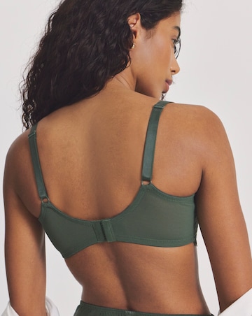 Pretty Secrets Lace Full Cup Non Padded Wired Bra Green