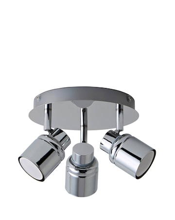 ValueLights Benton IP44 Chrome 3-Way Round Ceiling Spotlight
