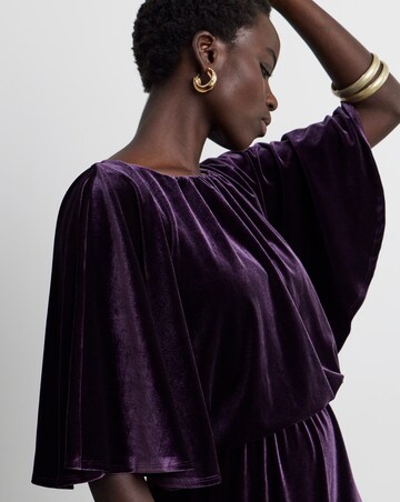 Joanna Hope Velour Cape Maxi Dress