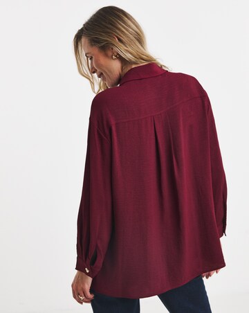 Heart Button Pintuck Shirt