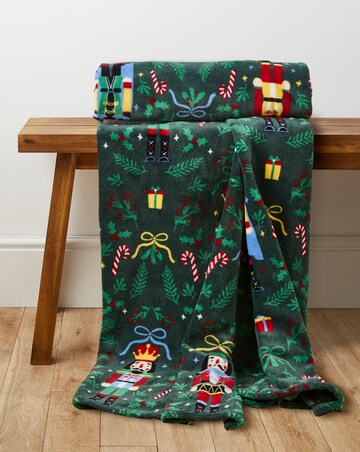 Christmas Nutcracker Fleece Throw