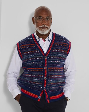 Joe Browns Fabulous Fairisle Knitted Waistoat - Navy