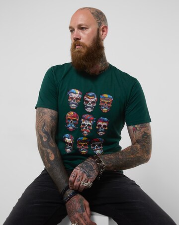 Joe Browns Dapper Skull T-Shirt - Dark Green