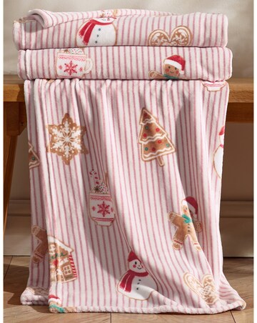 Catherine Lansfield Christmas Gingerbread Striped Throw