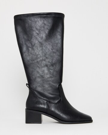 Hadley Block Heel Knee High Sock Boots - Extra Wide Fit (EEE) & Super Curvy Calf
