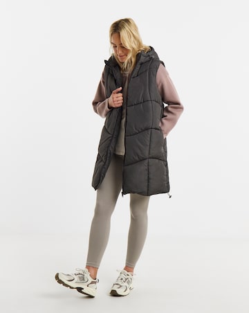 Mocha Longline Padded Gilet