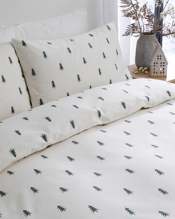 Festive Trees Brushed Cotton Duvet Cover Set