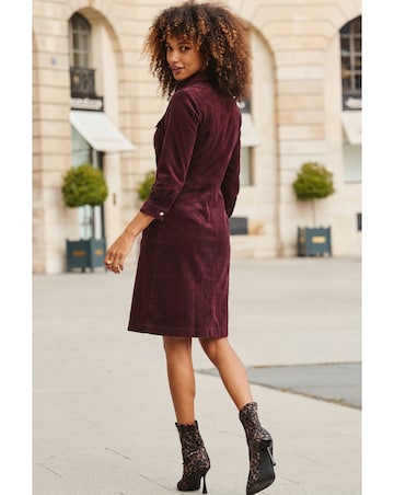 Sosandar Velvet Popper Front Dress