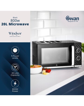 Swan Windsor Microwave Black