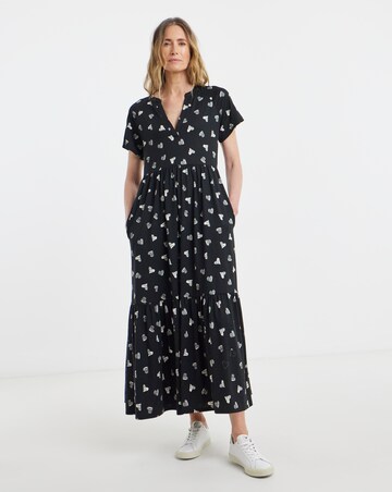 Soft Touch Notch Neck Short Sleeve Dress