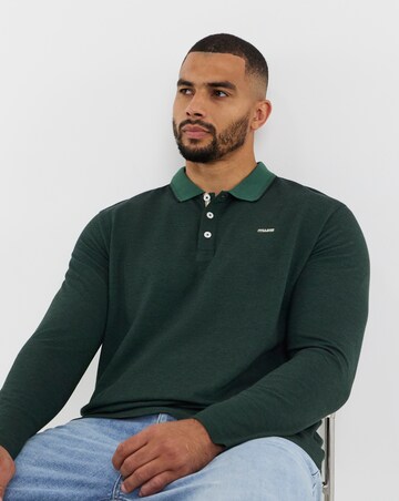 Jack & Jones Premium Alves Long Sleeve Polo - Green