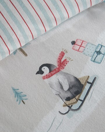 Catherine Lansfield Brushed Christmas Penguins Duvet Cover Set