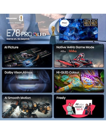 Hisense 50E78STUK PRO 50in QLED 4K Ultra HD Smart Gaming TV
