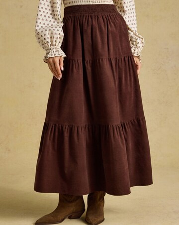 Joules Cord Tiered Skirt