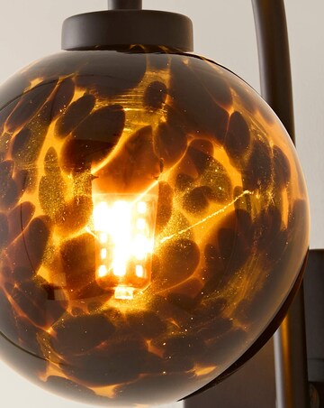 ValueLights Chiara Black Leopard Glass Globe Wall Light