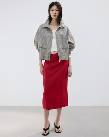 Mango Linen Midi Skirt