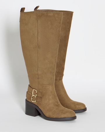 Pepper Block Heel Knee High Boots - Extra Wide Fit (EEE) & Super Curvy Calf