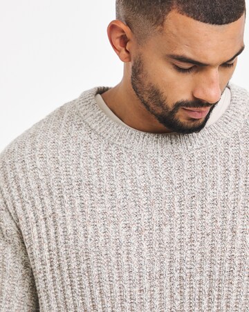 Jack & Jones Jaxon Crew Knit Jumper - Natural