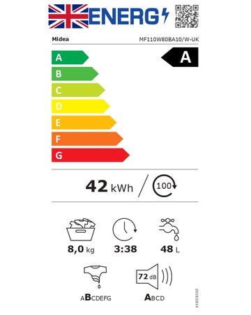 Midea 8kg Washing Machine - White + Installation