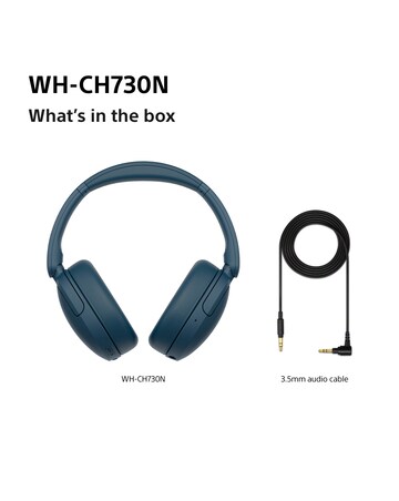Sony WH-CH730N Wireless Noise Cancelling Over-Ear Headphones - Blue