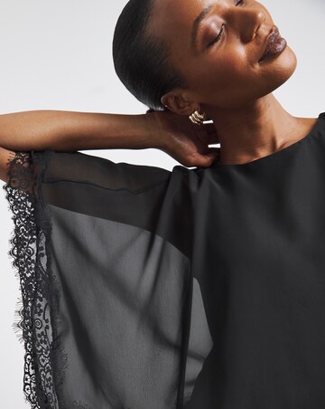 Joanna Hope Black Lace Cape Top