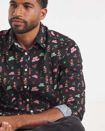 Long Sleeve Christmas Printed Shirt