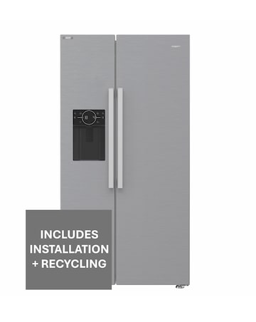 Hotpoint HPG2 6573W XP4UK Fridge Freezer Water and Ice Dispenser Silver +Install