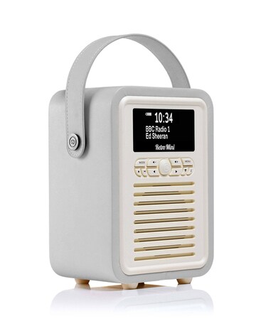 VQ Retro Mini DAB Radio - Light Grey