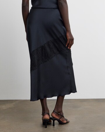 Joanna Hope Lace Trim Satin Skirt