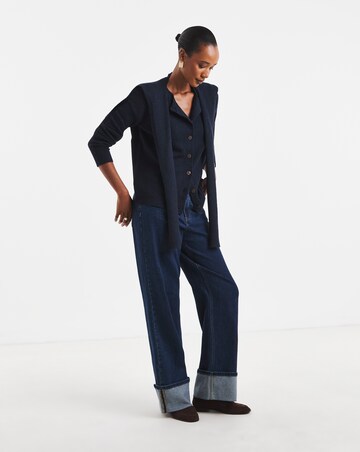 Tie Neck Crew Neck Cardigan