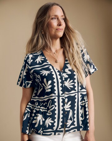 Julipa Petite Printed Button Through Blouse