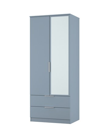 Humber Ready Assembled 2 Door 2 Drawer Mirrored Wardrobe - Kids