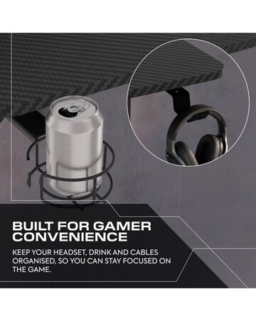 X Rocker Vortex 110cm Gaming Desk with Pegboard - Black