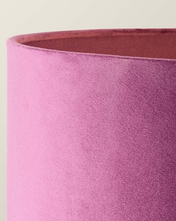 ValueLights Marissa Brushed Gold Floor Lamp Plum Velvet Squat Drum Shade