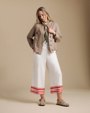 Julipa Cropped Printed Linen Trousers