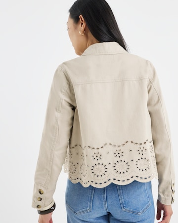 Pure Cotton Stone Broderie Jacket