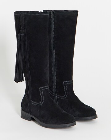 Abby Suede Tassle Knee High Boots - Wide Fit (E) & Curvy Calf
