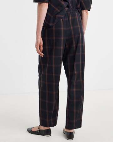 Navy Check Tie Waist Barrel Leg Trouser Co-ord