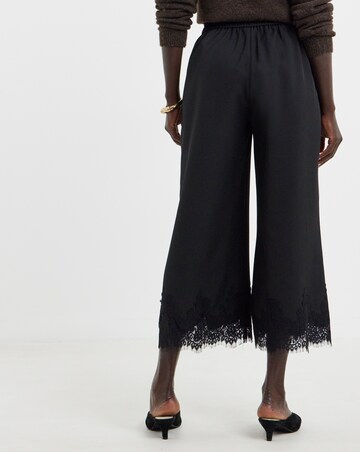 Black Lace Trim Culotte
