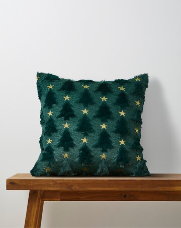 Faux Fur Christmas Trees Cushion